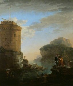 A Mediterranean Coastal View With Shipping And Mariners By A Fort — Jan Asselijn