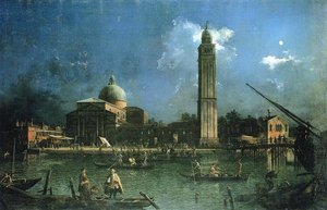 Nächtliche Feierlichkeiten Vor Der Kirche San Pietro Di Castello (auch Bekannt Als La Vigilia De San Pietro) — Giovanni Antonio Canaletto