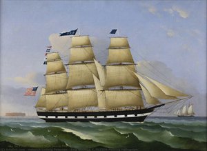 Ship George F. Patten Passing Heliogolan — Heinrich Ludwig Petersen