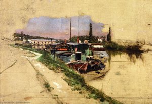 The Machine At Marly (also Known As The Seine At Bougivel) — Giovanni Boldini