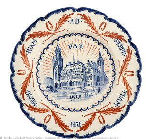 Napoleonic War Dutch Plateelbakkerij Delft Commemorative Plate Ii — Delft Pottery Factory