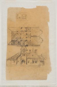 Public Building; [detail Drawing, Exterior Elevation, Floor Plan] — Charles Douglas Richardson