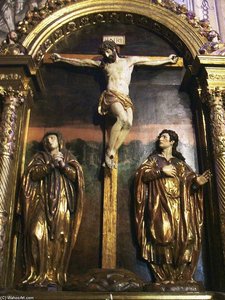 Retablo Del Calvario, Ubicado En El Brazo Izquierdo Del Crucero De La Iglesia Del Monasterio De Santa María Magdalena — Esteban Jordan
