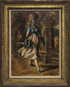 Girl Walking Verso Four Girls — Reginald Marsh