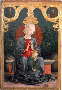 English Madonna And Child In The Garden — Cosmè Tura
