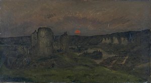La Seine A Petit Andely, Coucher De Soleil ( The Seine At Petit Andely, Sunset) — Charles-françois Daubigny
