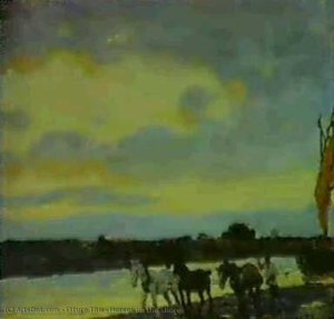 Horses On The Shore — Ettore Tito