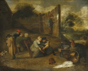 A Group Of Peasants Outside A Tavern — David Teniers The Younger