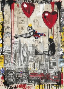Crimson Echoes Over London: A Monolithic Urban Collage Of Chaos And Grace — Laurent Caron