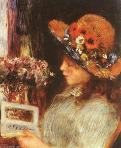 Young Girl Reading, Oil On Canvas, Städelsches — Pierre-auguste Renoir