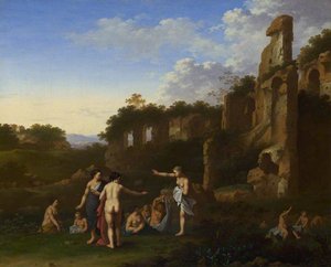 Women Bathing In A Landscape — Cornelis Van Poelenburch