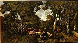 Le Bas Bréau, Forêt De Fontainebleau, Dit Aussi Vaches Dans La Forêt De Fontainebleau — Narcisso Díaz De La Peña
