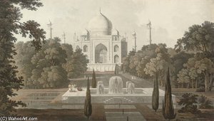 The Taje Mahel, Garden View, Agra — Thomas And William Daniell