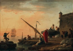 Oriental Seaport At Sunrise — Claude-joseph Vernet