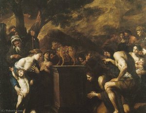 Adoration Of The Golden Calf, Museo Di Capodimonte — Andrea Vaccaro