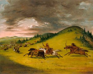 Schlacht Zwischen Sioux Und Sac Und Fox — George Catlin
