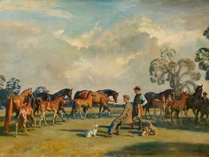 A Summer Evening At Cliveden (waldorf Astor, 1879–1952, 2nd Viscount Astor, Seated) — Sir Alfred James Munnings