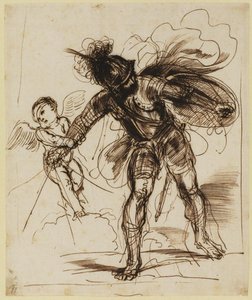 Cupid Restraining Mars — Guercino