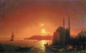 View Of Constantinople By Moonlight — Ivan Konstantinovich Aivazovsky