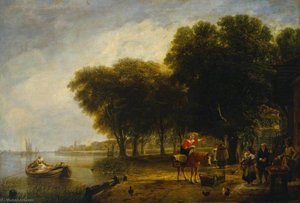 Dutch Peasants Waiting The Return Of The Passage Boat — Sir Augustus Wall Callcott