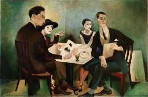 [auto-retrato Num Grupo] (pintura Para O Café ” A Brasileira” Do Chiado, Lisboa) — José Sobral De Almada Negreiros