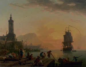 A Calm At A Mediterranean Port — Клод-жозеф Верне