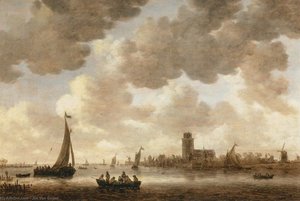 The Meuse At Dordrecht With The Groote Kerk — Jan Josephszoon Van Goyen