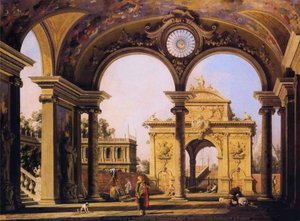 Capricho De Un Arco De Triunfo Renacentista Visto Desde El Pórtico De Un Palacio — Giovanni Antonio Canal