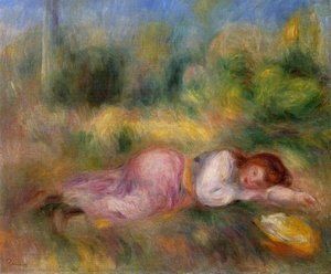 Dziewczyna Rozciągnięta Na Trawie — Pierre-auguste Renoir