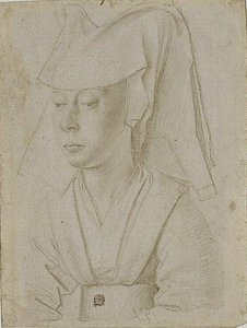 Portrait De Femme À Mi-corps Coiffée D'un Hennin, De Trois Quarts À Gauche — Petrus Christus