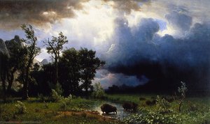 Buffalo Trail The Impending Storm — Albert Bierstadt