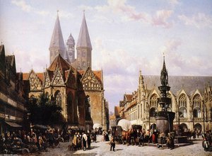 Altstadtmarkt In Brunswijk — Cornelis Springer