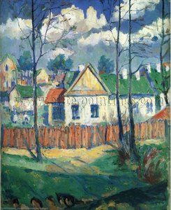 Paesaggio Primaverile Con Una Casetta — Kazimir Malevič