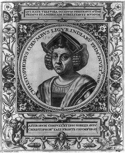 Christopher Columbus Engraving — Theodore De Bry