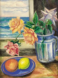 Still Life With Roses And Fruits — David Davidovich Burliuk