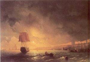Blick Auf Odessa Bei Mondschein — Iwan Aiwazowski