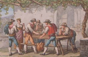 The Game Of Morra - In Rome — Bartolomeo Pinelli