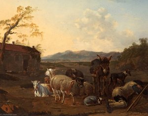 Landscape With A Sleeping Herdsman — Karel Dujardin