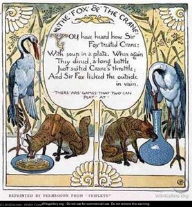 The Fox And The Crane — Walter Crane