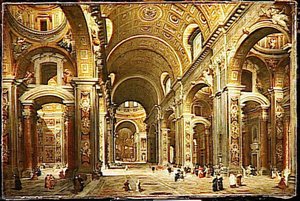 Le Cardinal Melchior De Polignac Visite Saint Pierre De Rome — Giovanni Paolo Panini