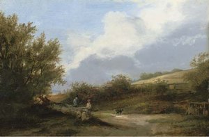 Figures Resting On A Wayside, Near Bradeston — James Stark