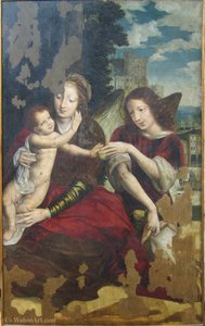 Madonna With Child And Angel General — Jan Massys