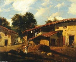 Village In Normandy, France, Noon — John Sell Cotman