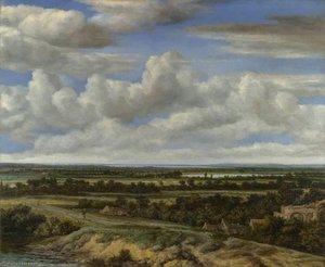 An Extensive Landscape With A Road By A River — Philips De Koninck