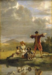 Voltaire Narrating A Fable — Jean Huber