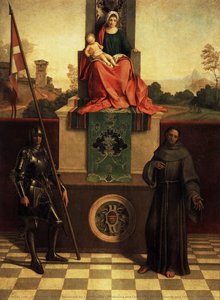 Madonna Und Kind Mit Heiligen Liberale Und Franz — Giorgione