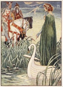King Arthur Asks The Lady Of The Lake — Walter Crane
