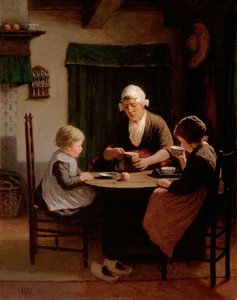 At Grandmother's — Adolph Artz (david Adolf Constant Artz)