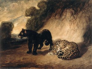 Two Jaguars From Peru — Antoine-louis Barye