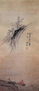 Looking At Plum Blossom From A Boat — Kim Hong-do